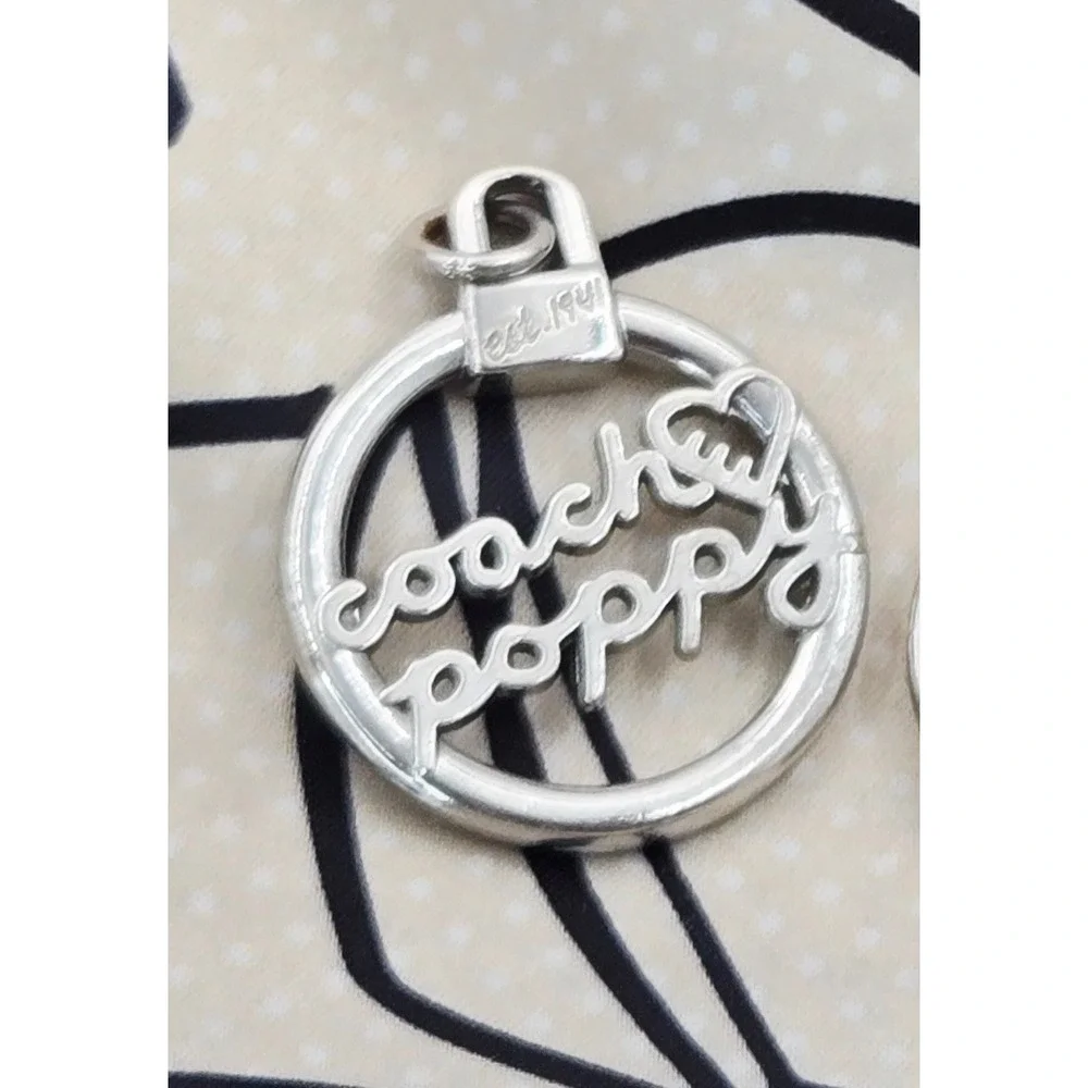Coach Silver Metal Round Disc 